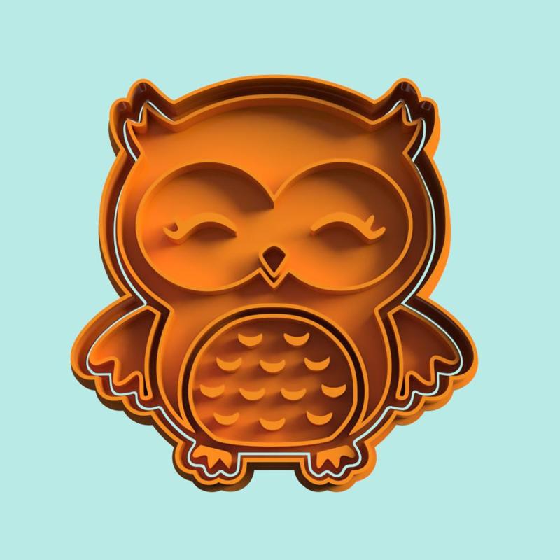 owl cookie cutter stamp stl