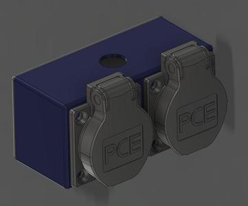 Gehäuse kompakt 2x PCE Schutzkontaktsteckdose P-Nova Plus, blau, IP54