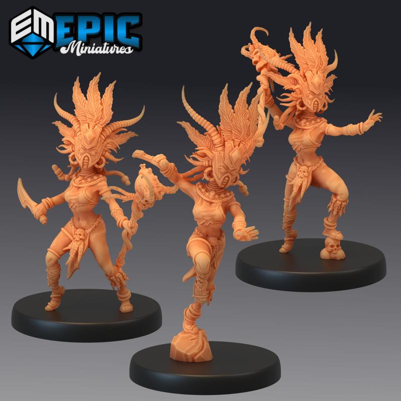 Cannibal Tribe Witch Set / Female Jungle Shaman / Masked Evil Sorceress