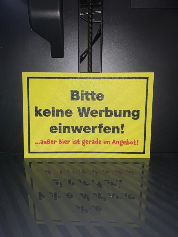 Lustiges Schild: Bitte keine Werbung...