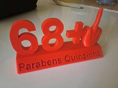 middle finger with 68+1 stand