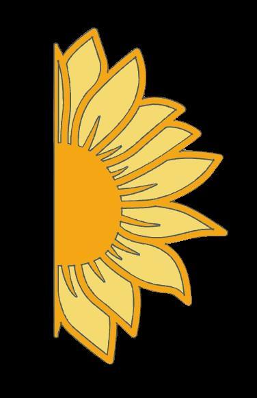 Multicolor Half Sunflower Bookmark.stl