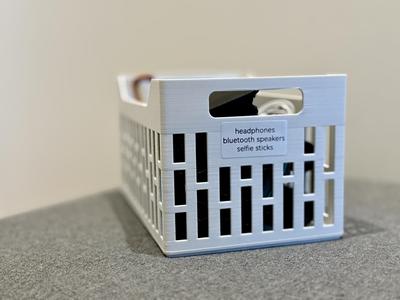 Stackable Organizer Box - With flat front for label