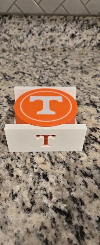 Tennessee Vols coasters and holder for MMU