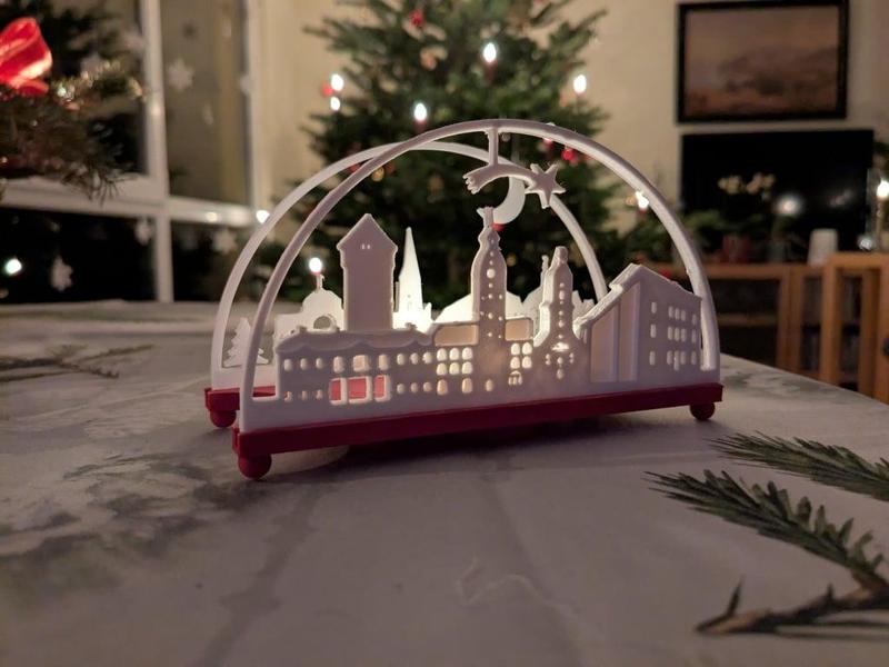 Tealight stand for city silhouettes