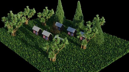 Houses in the forest