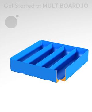 4x4x1 - Full Curved - Divided Bin - Multibin Insert