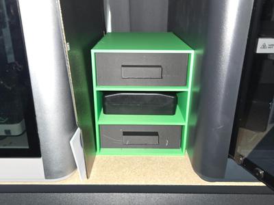 3 tier shelf with drawers and build plate holder