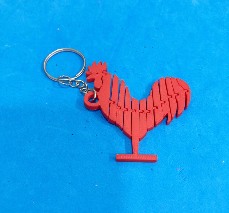 Articulated Chicken keychain / llavero gallo articulado
