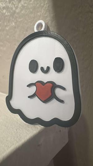 cute ghost with heart extruded for multi color
