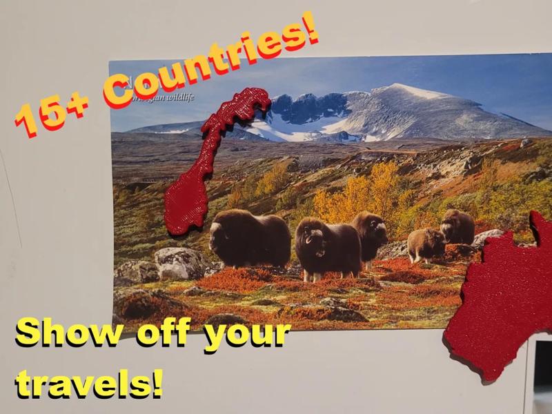 Country magnets (15+ countries, no glue requiered)