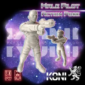 28mm Male Pilot in Action Pose
