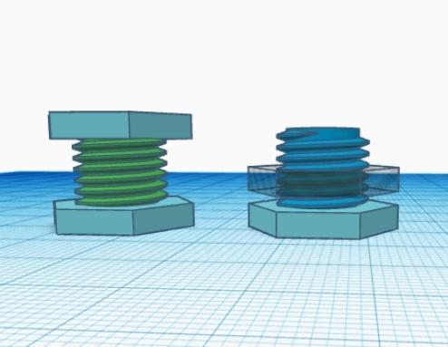 Caja a rosca 3D (forma hexagonal)