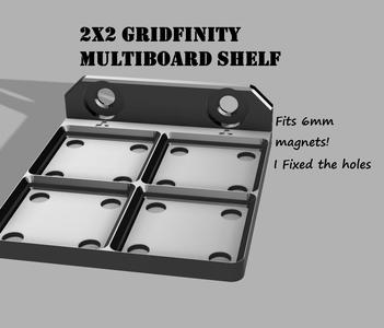 multibin gridfinity 2x2 remix for 6mm magnets