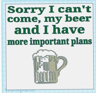 Beer and Plans Sign