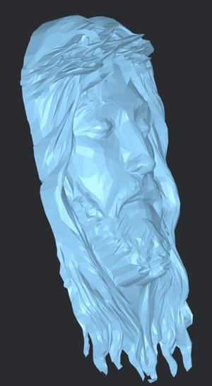 Jesus Face Bas Relief