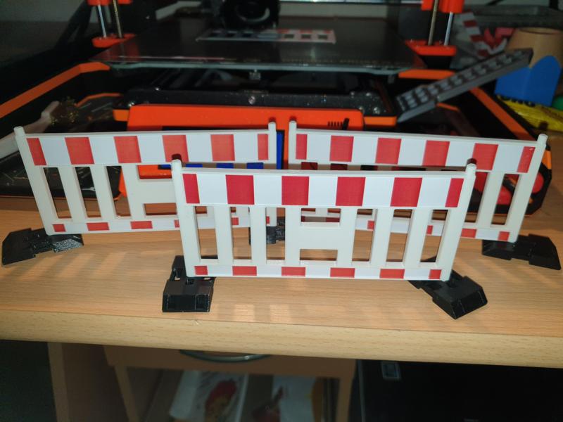 construction site barrier, Absperrschranke, Absperrung BRUDER 1:16