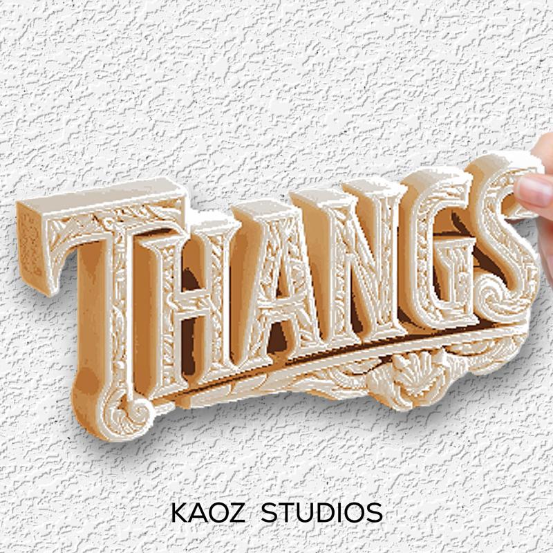 ivory carving Thangs hueforge optical illusion sign decoration