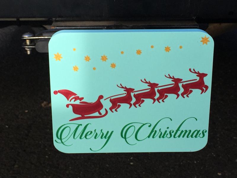 Trailer Hitch -Santa with Reindeer