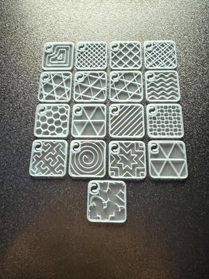 All 17 Bambu Labs Infill swatches