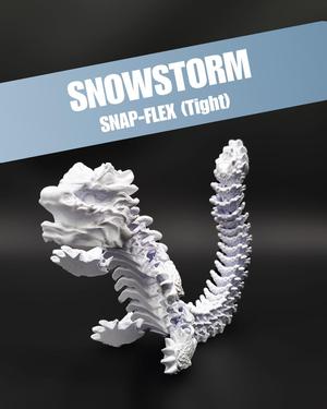 Snowstorm, Winter Dragon - Articulated Dragon Snap-Flex Fidget (Tight Joints)