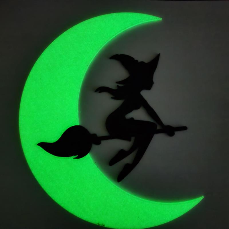 Moon and witch on a broomstick