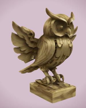 Wooden Owl Sculpture