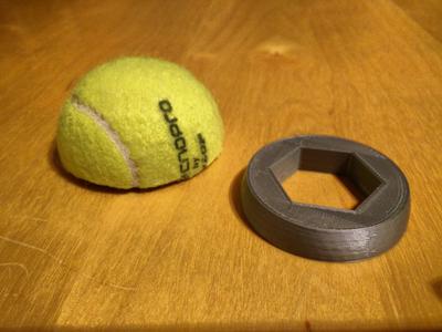 Hex nut cover (tennis ball)