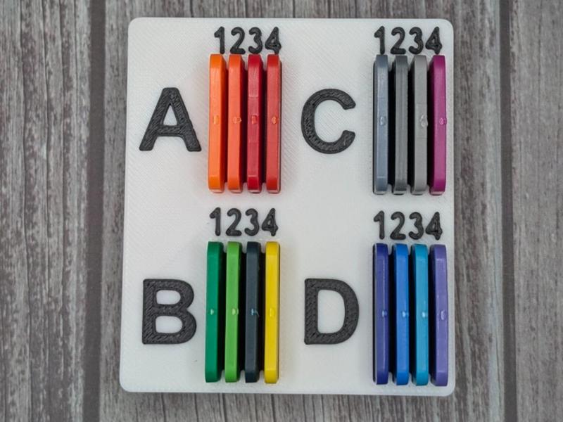 AMS Bambu Filament Swatch Holder–4 AMS units Cubed