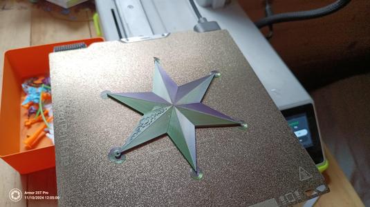 6 Point star ornament + source freecad