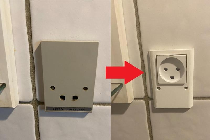 LK Adapter Shaverstik -> Fuga 1M stikkontakt