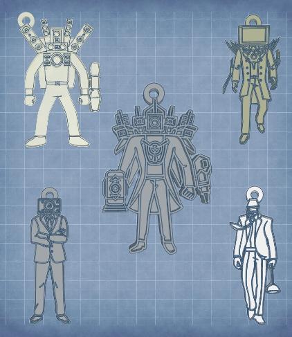 Skibidi Toilet key rings