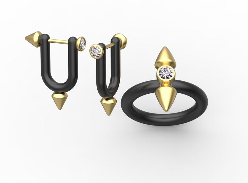 ring and earrings
