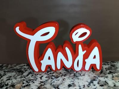 Disney Name Sign Tanja Kid Room Wall Decor Tag 