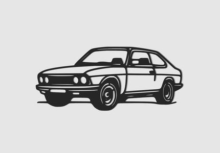 Classic car Wall art line art decoration