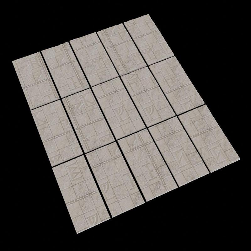Dwarven Rune Base Toppers - for 30mm by 60mm Square Bases