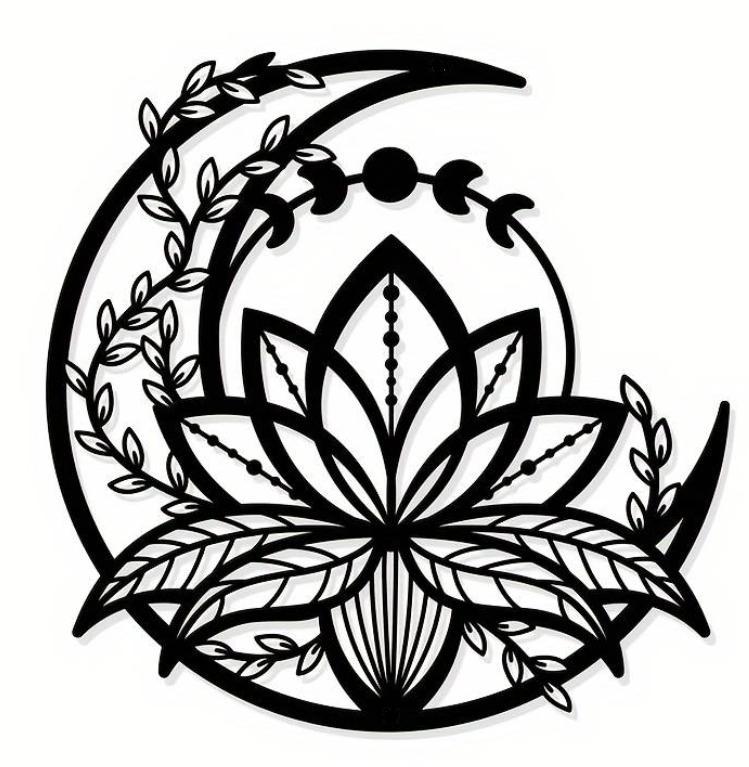 Moon And Lotus Wall Art
