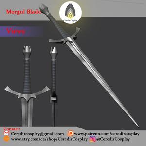 Morgul Blade / Witch King Sword lord of the rings 3D DIGITAL DOWNLOAD FILE