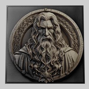 Lord of Rings Theoden 3d printer relief medallion stone tablet obj stl