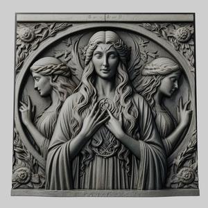 Lord of Rings Eowyn 3d printer relief medallion stone tablet obj stl