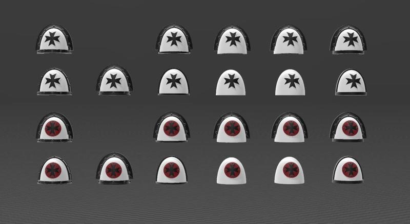 Black Templars shoulder pads "Fummelfinger" edition