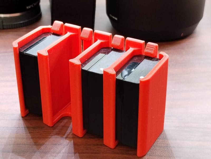 Sony NP-FW50 battery holder x4 with thumb tabs