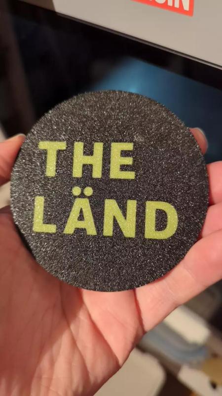 "THE LÄND" Coaster with text (double-sided)
