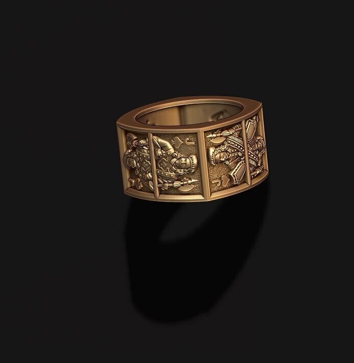 playing cards Jacks pairs ring 3D print model