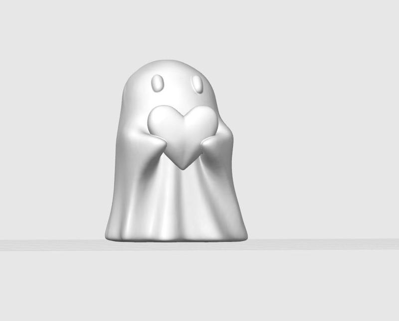 Ghost holding a heart