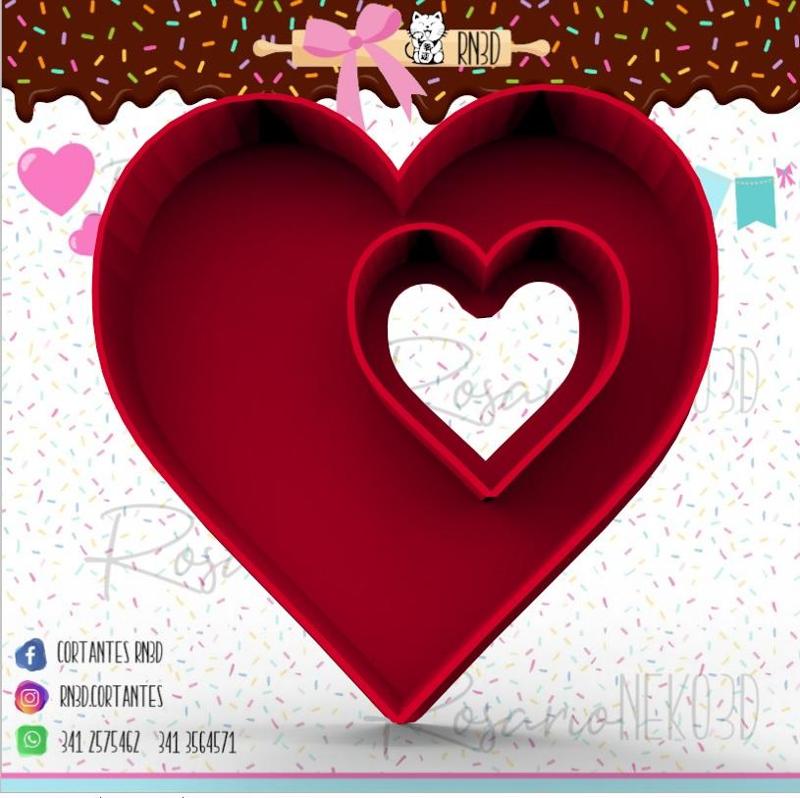 Double heart - double heart cookie cutter - double heart cookie cutter