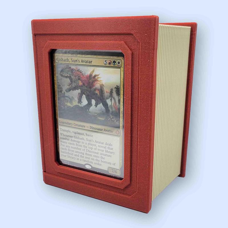 False Book Deck Box - Showcase Commander/EDH Frame - Holds 100 Sleeves Cards - Supportless/Print-In-Place