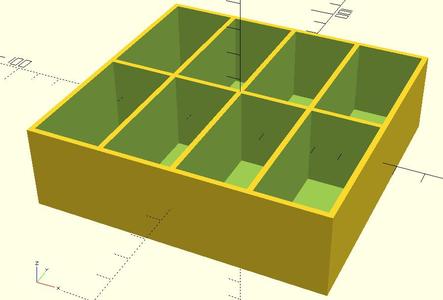 Multi-compartment parametric organizer box