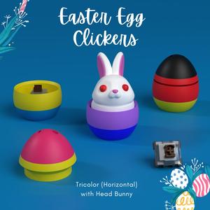 Easter Egg  Clickers - Tricolor (Horizontal) with Head Bunny