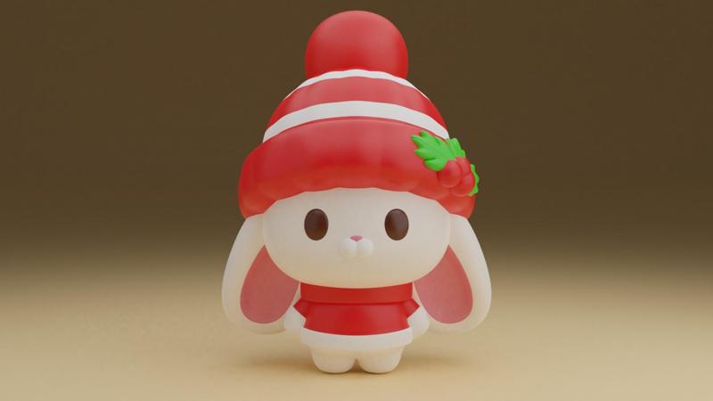 Rabbit Christmas figure
